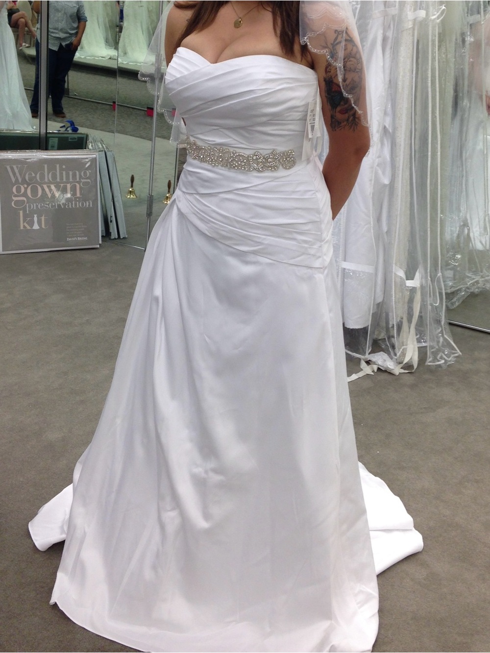 White Strapless Wedding Dress